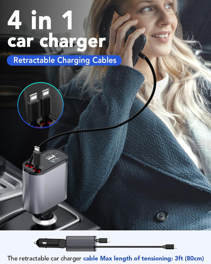 Chargeur de Voiture Rapide 4-en-1